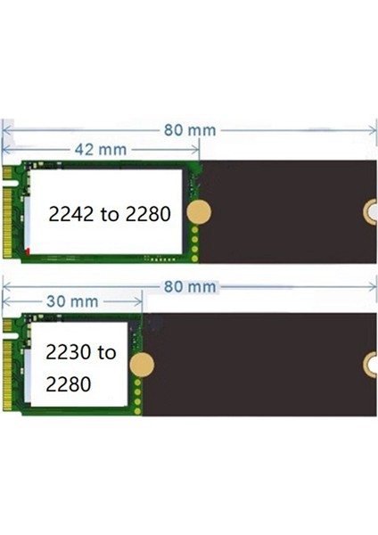 2242 Ila 2280 M.2 Uzun Boyutlu Ngff M.2 SSD Adaptör Dönüştürücü Genişletme Rafı (Yurt Dışından) modelleri