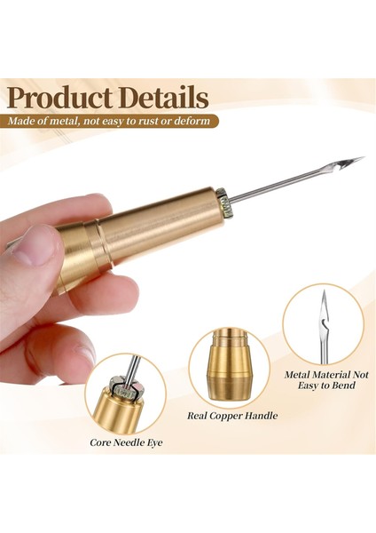 14 Adet Deri Dikiş Aim Iğne Bakır Saplı, Deri Dikiş Iğnesi Deri El Sanatları Dikiş Araçları (Yurt Dışından) modelleri