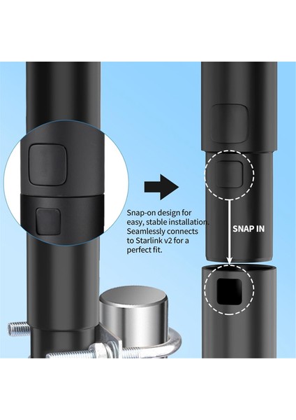 Kutup Montajı, Boru Adaptör Alaşımlı Montaj Kiti Starlink Dikkat Anten Mast Için Uygun U Kelepçesi ile Direk Direk Direk (Yurt Dışından) modelleri