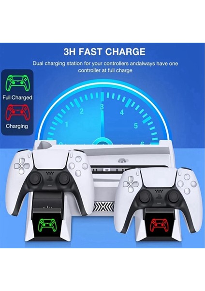 Ps5 Soğutma Fanı Stand Soğutma Baskı Şarj Cihazı Soğutma Fanı Kulaklık Standı ve Ac Adaptörü Siyah (Yurt Dışından) indirimleri