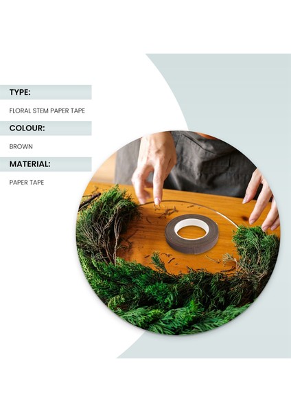 30YARD 12MM Kendinden Yapışkan Kağıt Bant Çiçeği Çelenk Çiçeği Çiçek Kökleri Dıy Craft Yapay Iplik Çiçeği （kahverengi） (Yurt Dışından) fiyatları