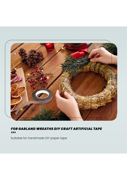 30YARD 12MM Kendinden Yapışkan Kağıt Bant Çiçeği Çelenk Çiçeği Çiçek Kökleri Dıy Craft Yapay Iplik Çiçeği （kahverengi） (Yurt Dışından) modelleri