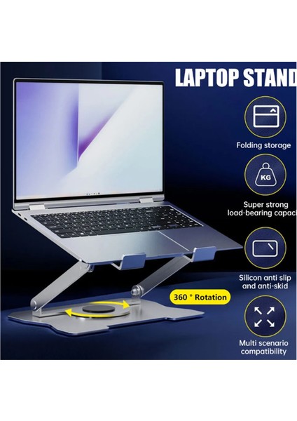 360 ° Dönen Dizüstü Bilgisayar Stand Katlanabilir Dizüstü Bilgisayar Standı Yüksekliği Ayarlanabilir Katlanabilir Tablet Stand Aygıtları (Yurt Dışından) fırsatları