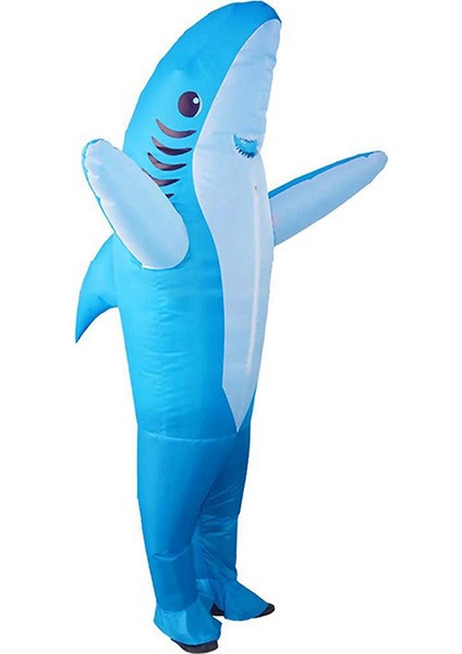 Yetişkin Köpekbalığı Süslü Elbise Kostümü Komik Şişme Taşıma Yolculuğu Üzerinde Kıyafet Şişman Takım Cadılar Bayramı Karikatür Cosplay Aksesuarları (Yurt Dışından)