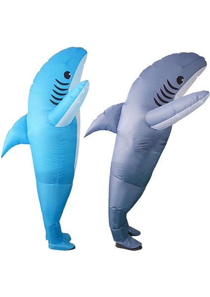 Yetişkin Köpekbalığı Süslü Elbise Kostümü Komik Şişme Taşıma Yolculuğu Üzerinde Kıyafet Şişman Takım Cadılar Bayramı Karikatür Cosplay Aksesuarları (Yurt Dışından) fırsatları