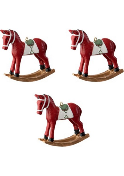 Yeni Üç Boyutlu Sallanan At Küçük Kolye Ağaç Dekorasyon Kolye Retro Dekorasyon Kırmızı (Yurt Dışından) indirimleri