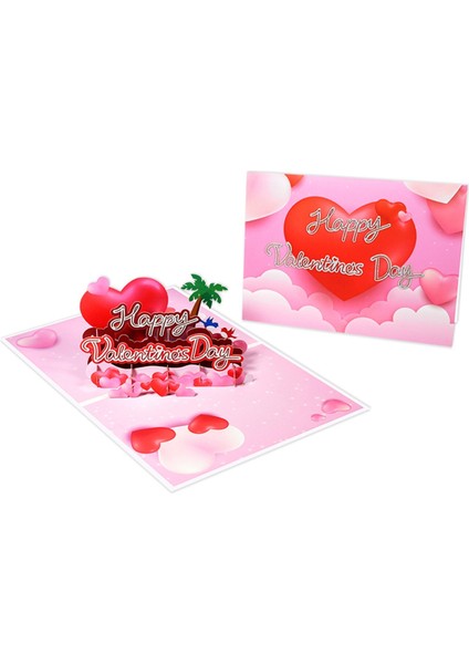 Sevgililer Günü Pop Up Kartı, Sevgililer Günü Için 3D Tebrik Kartı, Düğün, Yıldönümü, Nişan, Erkek Kadın A (Yurt Dışından)