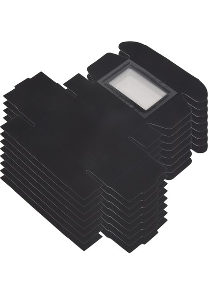 50 Adet Mini Kraft Kağıt Kutusu Pencereli Mevcut Paketleme Kutusu Ev Yapımı Sabun Kutusu Fırın Şekeri (Siyah) (Yurt Dışından) modelleri