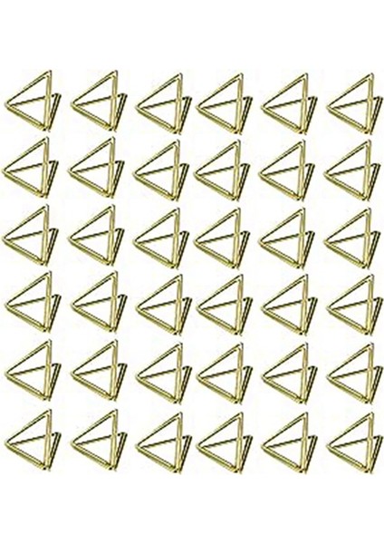 100 Parça Masa Kartı Tutucu Üçgen Kart Tutucu Mini Metal Resim Tablo Numarası Tutucu Düğün Kartı Tutucu Koltuk Tutucu (Yurt Dışından)