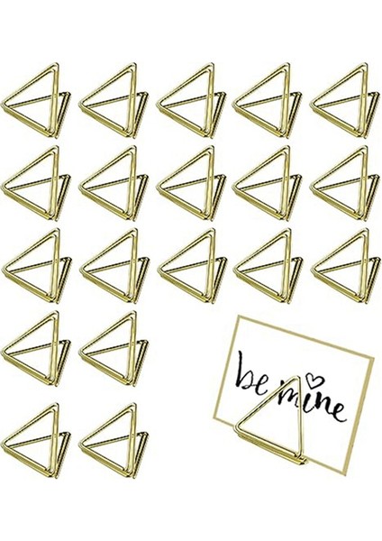 100 Parça Masa Kartı Tutucu Üçgen Kart Tutucu Mini Metal Resim Tablo Numarası Tutucu Düğün Kartı Tutucu Koltuk Tutucu (Yurt Dışından) indirimleri
