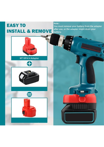 MT18PA14 Makıta 18V Lı-Ion Pil Için Pil Adaptörü 12V/14.4V Nı-Mh 1200 1220 1201 Pil Kablosuz Araçlar (Yurt Dışından) modelleri