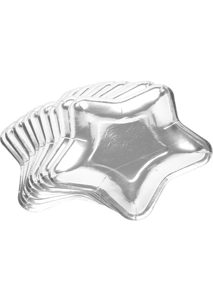 30 Adet Yıldız Şekilli Kağıt Tabaklar Altın Tek Kullanımlık Parti Tabağı Pentagram Yemek Plakası Sofra Malzemeleri Için, Gümüş (Yurt Dışından)