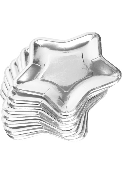 30 Adet Yıldız Şekilli Kağıt Tabaklar Altın Tek Kullanımlık Parti Tabağı Pentagram Yemek Plakası Sofra Malzemeleri Için, Gümüş (Yurt Dışından) modelleri