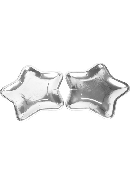 30 Adet Yıldız Şekilli Kağıt Tabaklar Altın Tek Kullanımlık Parti Tabağı Pentagram Yemek Plakası Sofra Malzemeleri Için, Gümüş (Yurt Dışından) fırsatları