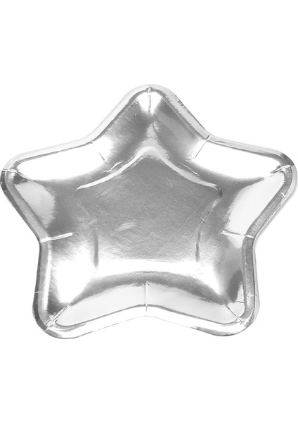 30 Adet Yıldız Şekilli Kağıt Tabaklar Altın Tek Kullanımlık Parti Tabağı Pentagram Yemek Plakası Sofra Malzemeleri Için, Gümüş (Yurt Dışından) indirimleri