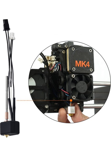 Prusa I3 Mk4 Extruder HOTEND+E3DV6 Pirinç Nozul 0.4mm+3x Bimetalik Nozul 24V 40W Prusa I3 Için Isıtma Çubuğu Kiti (Yurt Dışından) indirimleri