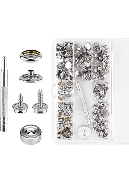 120PCS Snap Taşıyıcılar Kiti, Deniz Tuval 2 Pcs ile Saplamalar Alet Paslanmaz Çelik Snap Düğmeleri Vidalarla Çekerler (Yurt Dışından) fiyatları