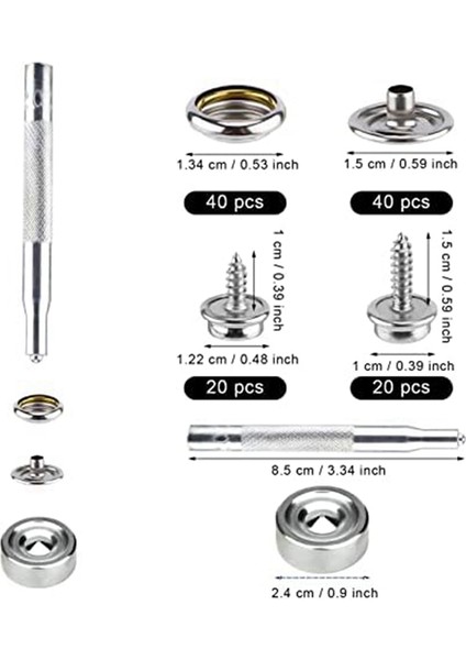 120PCS Snap Taşıyıcılar Kiti, Deniz Tuval 2 Pcs ile Saplamalar Alet Paslanmaz Çelik Snap Düğmeleri Vidalarla Çekerler (Yurt Dışından) modelleri