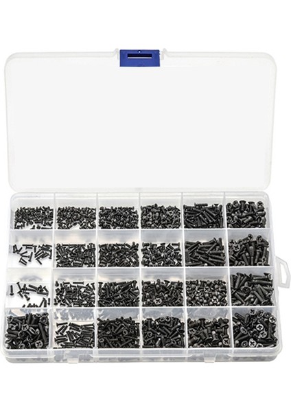 720PCS Counterunk Düz Head Mini Vida Seti M1.4 M1.7 M2 M2.5 M3 Karbon Çelik Bilgisayar Defter Dizüstü Bilgisayar Vidaları Kiti (Yurt Dışından)