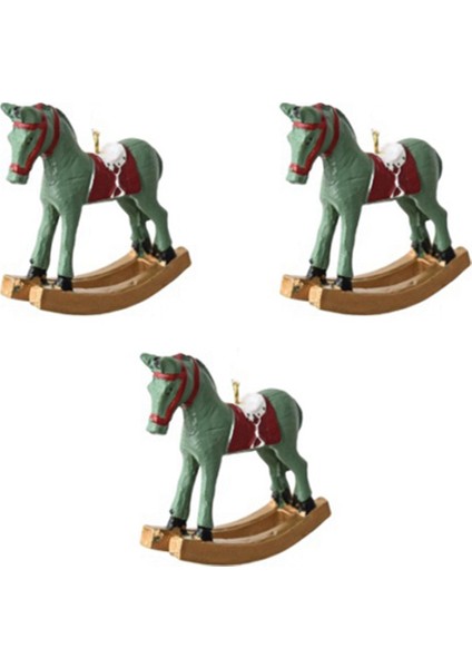 Yeni Üç Boyutlu Sallanan At Küçük Kolye Ağaç Dekorasyon Kolye Retro Dekorasyon Yeşil (Yurt Dışından) fiyatları