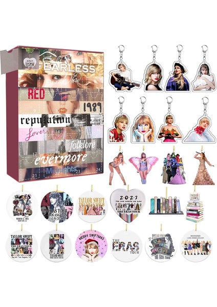 24 Adet Noel Geri Sayım Dekorasyon Hediyesi Noel Akrilik Dekorasyon ve Anahtarlık Sürpriz Noel D (Yurt Dışından)