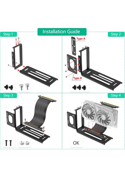 Dikey Gpu Montaj Braketi, 2 Yuva Grafik Kartı Direksiyon Tutucu Donanım, Egpu Dock, Harici Gpu Yerleştirme Istasyonu, B (Yurt Dışından) indirimleri
