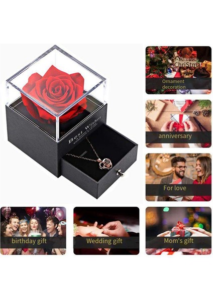 Korunmuş Kırmızı Güller ile Seni Seviyorum 100 Dillerde Kadın Karısı Için Doğum Günü Hediyeleri, Pembe Için Gül Çiçek Hediyeleri (Yurt Dışından) modelleri