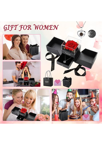 Korunmuş Kırmızı Güller ile Seni Seviyorum 100 Dillerde Kadın Karısı Için Doğum Günü Hediyeleri, Mavisi Için Gül Çiçek Hediyeleri (Yurt Dışından) fiyatları