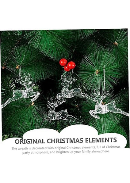 Ağaç Camı Için Asılı Ren Geyiği Kar Tanesi Süslemesi Asizlik Noel Süsleri Kristal Dekor Kristal Kolye (Yurt Dışından)