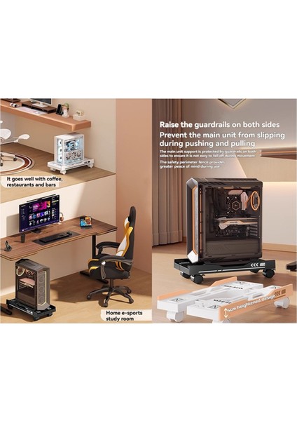 Ayarlanabilir Bilgisayar Ana Bilgisayarı Mobil Pc Tutucu Arabası Bilgisayar Kulesi Standı Siyah (Yurt Dışından) indirimleri