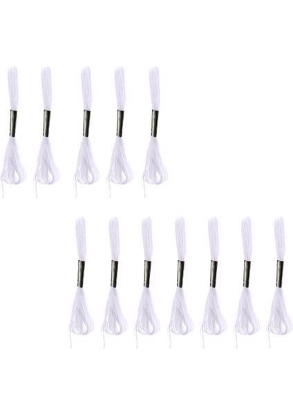 12X Beyaz Çapa Çapraz Iğne Pamuk Nakış Ipliği Diş Ipi Skeins Dikiş Zanaat (Yurt Dışından) modelleri
