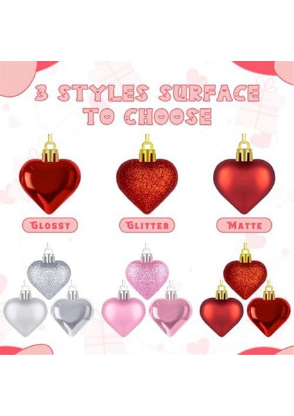 Sevgililer Günü Kalp Süsleri, Klasik Kırmızı Kalp Şeklinde Asılı Baubles, Sevgililer Günü Kalp Dekorasyonu (Yurt Dışından) fiyatları