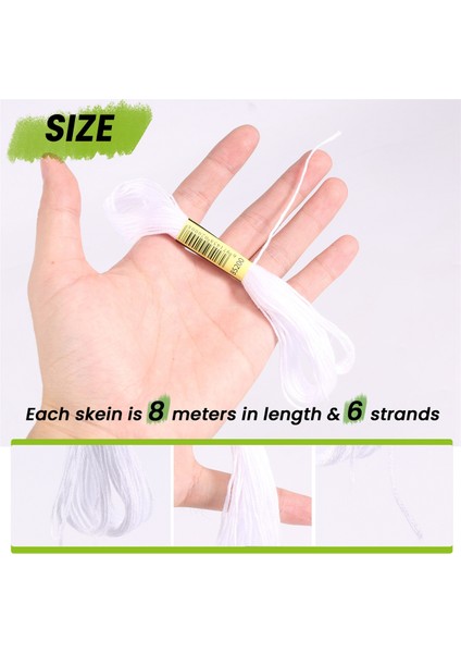 12X Beyaz Çapa Çapraz Iğne Pamuk Nakış Ipliği Diş Ipi Skeins Dikiş Zanaat (Yurt Dışından) fırsatları