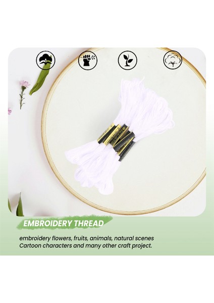 12X Beyaz Çapa Çapraz Iğne Pamuk Nakış Ipliği Diş Ipi Skeins Dikiş Zanaat (Yurt Dışından) indirimleri