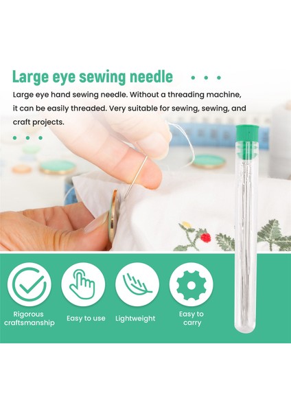25 Büyük Göz Dikiş Iğneleri - 5 Boyutta Büyük Göz Eli Dikiş Iğneleri Dikiş ve Işçilik Için Net Depolama Tüpünde (Yurt Dışından) indirimleri