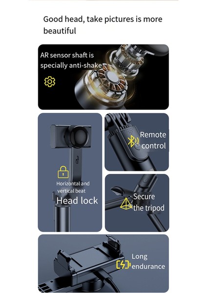 Sıkış Anti-Shake Cep Telefonu Gimbal Sabitleyici Bluetooth Selfie Stick Alüminyum Alaşım El Taşıyıcı Katlanabilir Monopod (Yurt Dışından) fiyatları