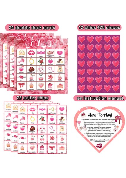 Sevgililer Günü Bingo Oyun Kartları Çocuklar Için 24 Oyuncu Parti Kartı Oyunları, Okul Sınıf Oyunları, Aşk Parti Malzemeleri (Yurt Dışından) indirimleri