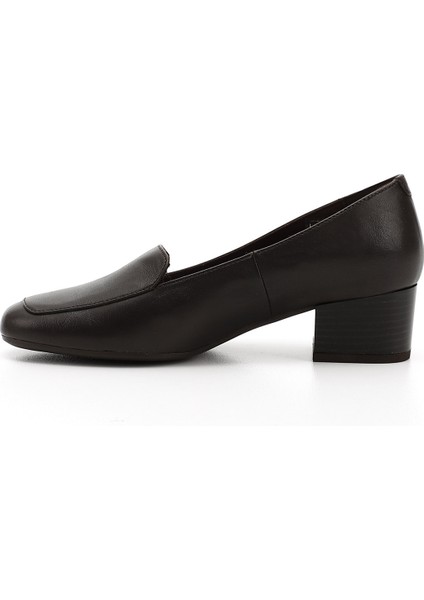 Kadın Kahve Antik Küt Burun Kısa Kalın Topuklu Hakiki Deri Ayakkabı fırsatları