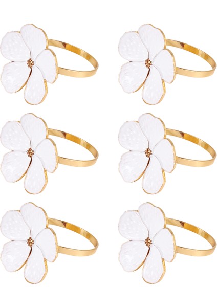 6pcs Çiçek Peçete Yüzüğü, Çiçek Serviette Tokaları Peçete Peçeteli Yemek Masaları Düğün Ziyafet Noel Için Dekor Ayar (Yurt Dışından) fiyatları