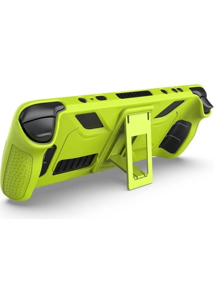 Steam Güverte Koruyucu Koruyucu Vaka-Anti-Fall, Anti-Slip, Yumuşak Silikon Kapak+Katlanır Stand Oyunu Konsol Aksesuarları Sarı (Yurt Dışından)