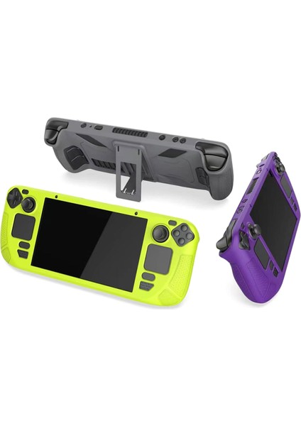 Steam Güverte Koruyucu Koruyucu Vaka-Anti-Fall, Anti-Slip, Yumuşak Silikon Kapak+Katlanır Stand Oyunu Konsol Aksesuarları Sarı (Yurt Dışından) indirimleri