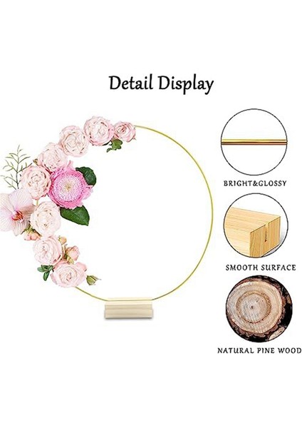 10PCS 12 Inç Metal Çiçek Kasnağı Merkezinde Masa, Makrame Altın Çelenk Halka Merkez Parçası Masa Süslemeleri (Yurt Dışından) modelleri