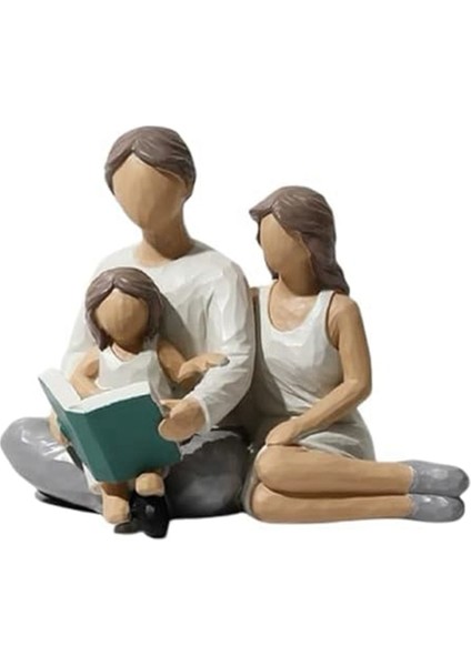3 Figürin Ailesi Dekor Reçine Aile Heykeli Ebeveynler ve Kızı Heykel Hediyeleri Aile Ev Dekorasyonu (Yurt Dışından)