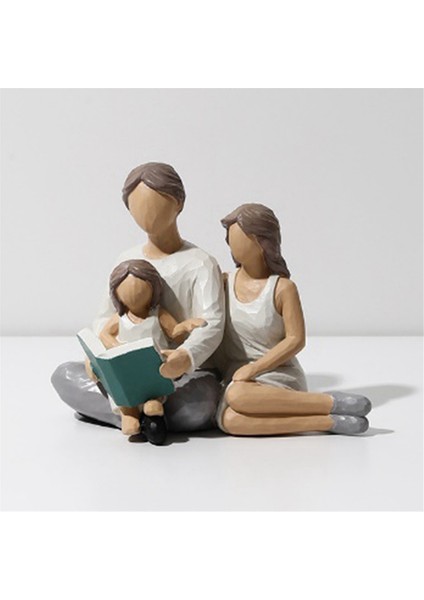 3 Figürin Ailesi Dekor Reçine Aile Heykeli Ebeveynler ve Kızı Heykel Hediyeleri Aile Ev Dekorasyonu (Yurt Dışından) modelleri