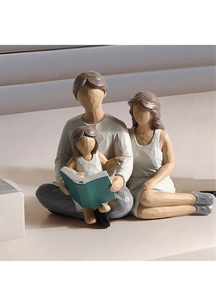 3 Figürin Ailesi Dekor Reçine Aile Heykeli Ebeveynler ve Kızı Heykel Hediyeleri Aile Ev Dekorasyonu (Yurt Dışından) indirimleri