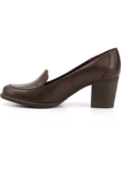 Gön Hakiki Deri Yuvarlak Burun Kalın Topuklu Kauçuk Taban Kadın Loafer Ayakkabı 24070 fırsatları