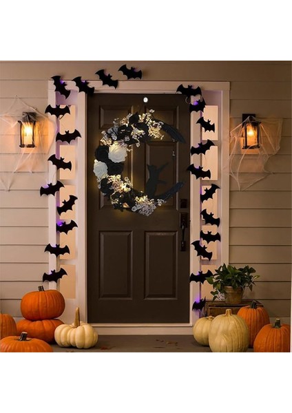 Ön Kapı Çelengi, Cadılar Bayramı Kapı Çelenk, Çiçek Ay Kedisi Cadılar Bayramı Ev Dekoru, Ev Dekorasyon Çelenk (Yurt Dışından) fırsatları