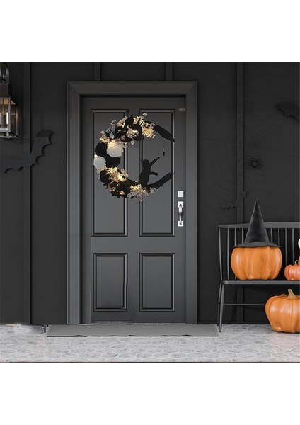 Ön Kapı Çelengi, Cadılar Bayramı Kapı Çelenk, Çiçek Ay Kedisi Cadılar Bayramı Ev Dekoru, Ev Dekorasyon Çelenk (Yurt Dışından) indirimleri