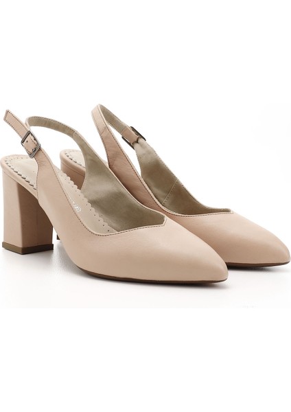 Gön Hakiki Deri Sivri Burun Yüksek Kalın Topuklu Kadın Yazlık Ayakkabı 24174 modelleri