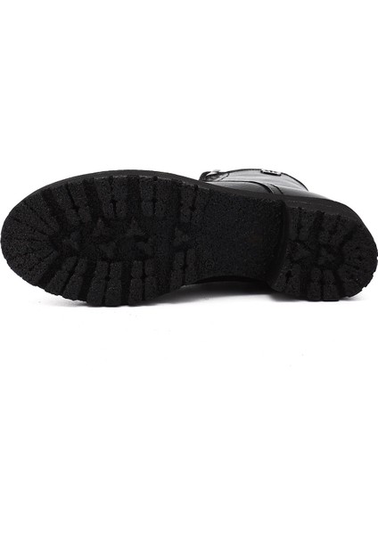 Kadın Siyah Floter Fermuarlı Kauçuk Taban Hakiki Deri Postal Bot fırsatları